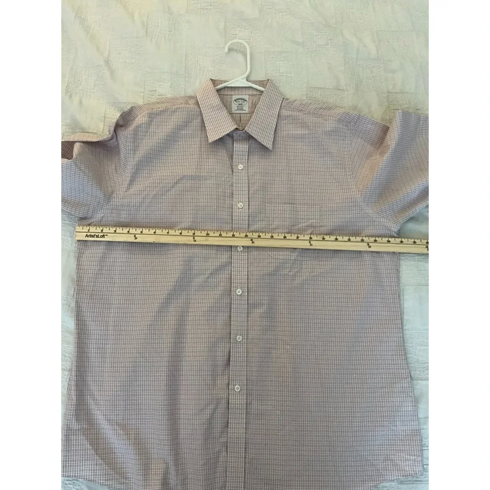 Brooks Brothers White base Red/Blue Micro Regent Dress Shirt 17.5 34/35 Non-Iron - Picture 9 of 9